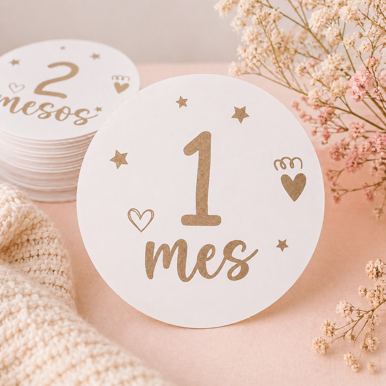 Plaques de Fusta Mesos Bebè Personalitzades ♡