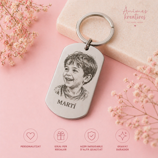 Clauer Personalitzat amb Gravat de Foto i Text ♡