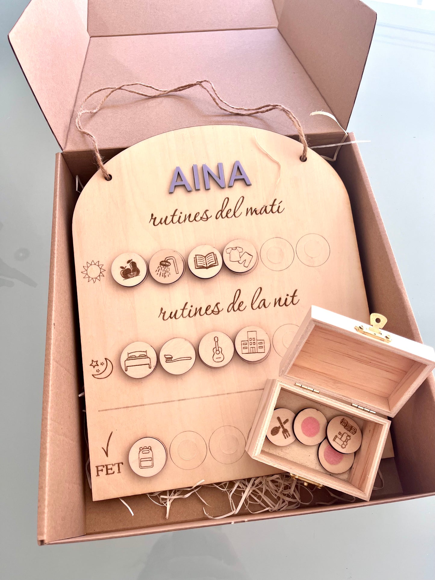 Rutines de Fusta Personalitzades amb Nom ♡