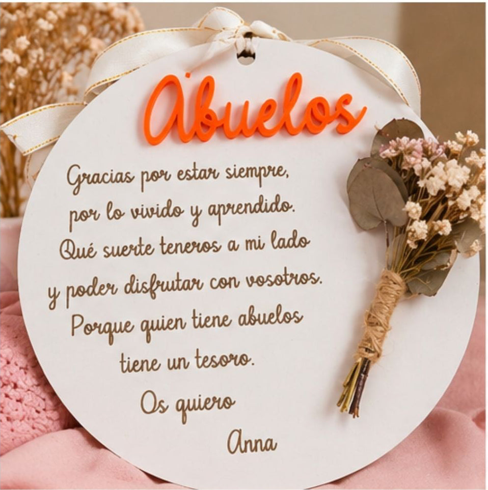 Placa de Fusta Personalitzada amb Missatge ♡
