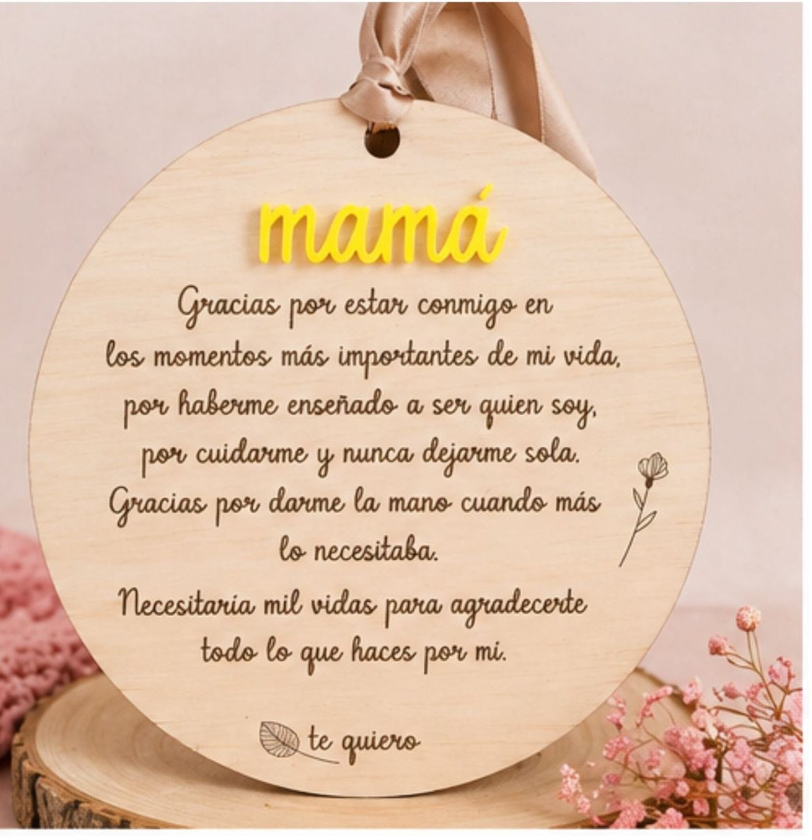Placa de Fusta Personalitzada amb Missatge ♡