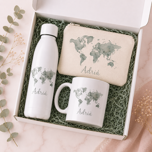 Pack Regal: Ampolla Tèrmica + Tassa + Necesser Personalitzats ♡