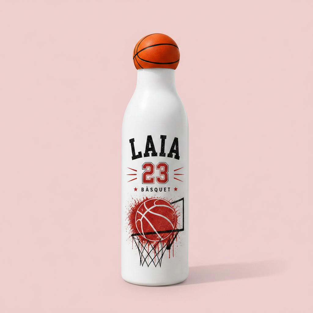 Bidó bàsquet Laia - fons rosa