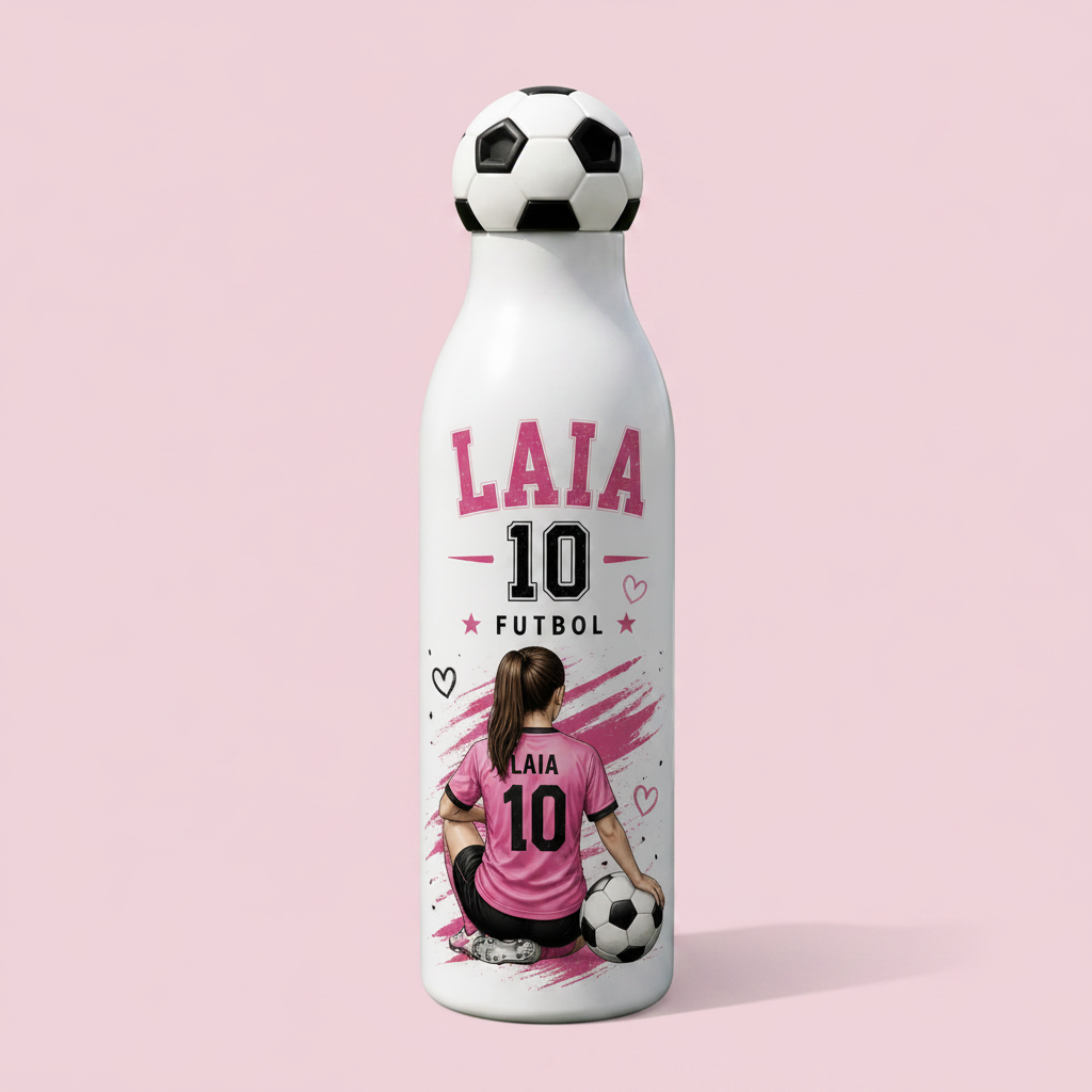 Bidó futbol Laia - fons rosa